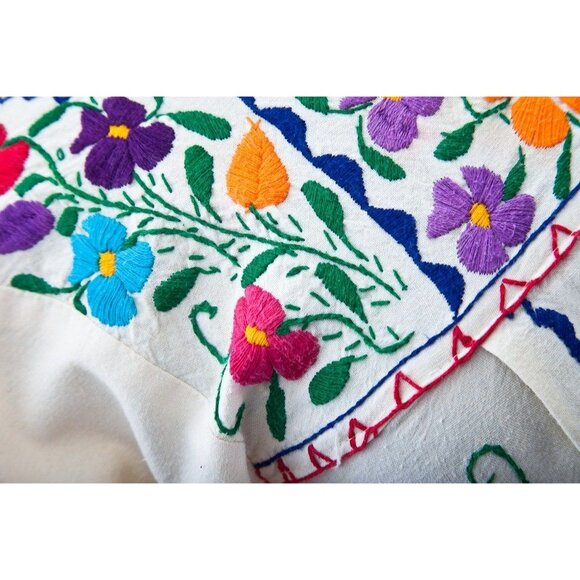 Vintage 1970's Handmade Hand Embroidered Maxi Dress Wedding Dress One Of A Kind - Picture 2 of 10